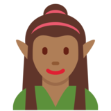 Woman Elf: Medium-Dark Skin Tone on Twitter Twemoji 11.2