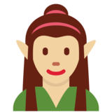 Woman Elf: Medium-Light Skin Tone on Twitter Twemoji 11.2