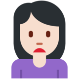 Woman Frowning: Light Skin Tone on Twitter Twemoji 11.2
