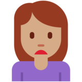 Woman Frowning: Medium Skin Tone on Twitter Twemoji 11.2