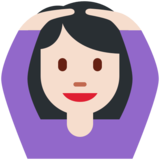 Woman Gesturing OK: Light Skin Tone on Twitter Twemoji 11.2