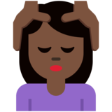 Woman Getting Massage: Dark Skin Tone on Twitter Twemoji 11.2