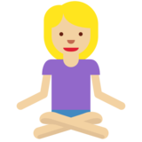 Woman in Lotus Position: Medium-Light Skin Tone on Twitter Twemoji 11.2