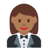 Woman in Tuxedo: Medium-Dark Skin Tone on Twitter Twemoji 11.2
