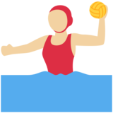 Woman Playing Water Polo: Medium-Light Skin Tone on Twitter Twemoji 11.2