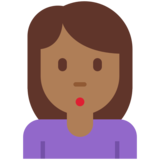 Woman Pouting: Medium-Dark Skin Tone on Twitter Twemoji 11.2