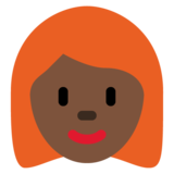 Woman: Dark Skin Tone, Red Hair on Twitter Twemoji 11.2