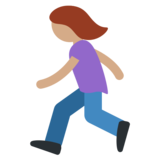 Woman Running: Medium Skin Tone on Twitter Twemoji 11.2