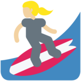 Woman Surfing: Medium-Light Skin Tone on Twitter Twemoji 11.2