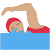 Woman Swimming: Medium Skin Tone on Twitter Twemoji 11.2
