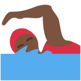 Woman Swimming: Dark Skin Tone on Twitter Twemoji 11.2