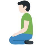 Man Kneeling: Light Skin Tone on Twitter Twemoji 12.0