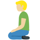 Man Kneeling: Medium-Light Skin Tone on Twitter Twemoji 12.0