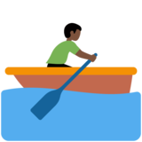 Man Rowing Boat: Dark Skin Tone on Twitter Twemoji 12.0