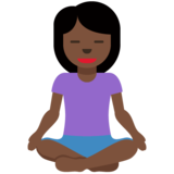 Person in Lotus Position: Dark Skin Tone on Twitter Twemoji 12.0