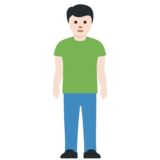 Person Standing: Light Skin Tone on Twitter Twemoji 12.0