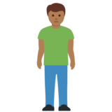 Person Standing: Medium-Dark Skin Tone on Twitter Twemoji 12.0