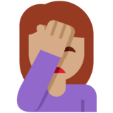 Woman Facepalming: Medium Skin Tone on Twitter Twemoji 12.0