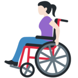 Woman in Manual Wheelchair: Light Skin Tone on Twitter Twemoji 12.0
