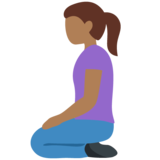 Woman Kneeling: Medium-Dark Skin Tone on Twitter Twemoji 12.0