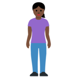 Woman Standing: Dark Skin Tone on Twitter Twemoji 12.0