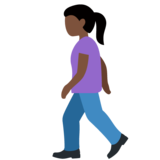 Woman Walking: Dark Skin Tone on Twitter Twemoji 12.0