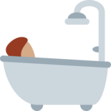 Person Taking Bath: Medium Skin Tone on Twitter Twemoji 11.4