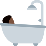 Person Taking Bath: Dark Skin Tone on Twitter Twemoji 11.4