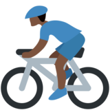 Person Biking: Dark Skin Tone on Twitter Twemoji 11.4
