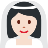 Person with Veil: Light Skin Tone on Twitter Twemoji 11.4