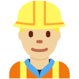 Construction Worker: Medium-Light Skin Tone on Twitter Twemoji 11.4