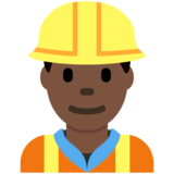 Construction Worker: Dark Skin Tone on Twitter Twemoji 11.4