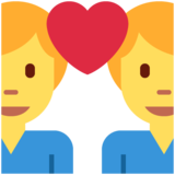 Couple with Heart: Man, Man on Twitter Twemoji 11.4
