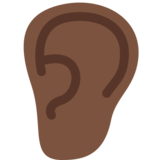 Ear: Dark Skin Tone on Twitter Twemoji 11.4