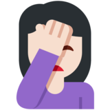 Person Facepalming: Light Skin Tone on Twitter Twemoji 11.4