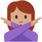 Person Gesturing No: Medium Skin Tone on Twitter Twemoji 11.4
