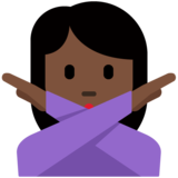 Person Gesturing No: Dark Skin Tone on Twitter Twemoji 11.4