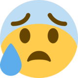 Anxious Face with Sweat on Twitter Twemoji 11.4