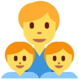 Family: Man, Boy, Boy on Twitter Twemoji 11.4
