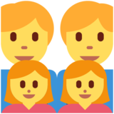 Family: Man, Man, Girl, Girl on Twitter Twemoji 11.4