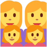 Family: Woman, Woman, Girl, Girl on Twitter Twemoji 11.4