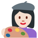 Woman Artist: Light Skin Tone on Twitter Twemoji 11.4