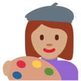 Woman Artist: Medium Skin Tone on Twitter Twemoji 11.4