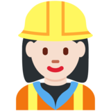 Woman Construction Worker: Light Skin Tone on Twitter Twemoji 11.4