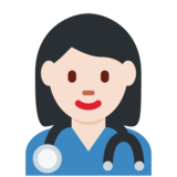 Woman Health Worker: Light Skin Tone on Twitter Twemoji 11.4