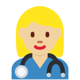 Woman Health Worker: Medium-Light Skin Tone on Twitter Twemoji 11.4