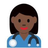 Woman Health Worker: Dark Skin Tone on Twitter Twemoji 11.4