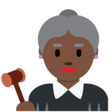 Woman Judge: Dark Skin Tone on Twitter Twemoji 11.4