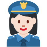 Woman Police Officer: Light Skin Tone on Twitter Twemoji 11.4