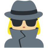Woman Detective: Medium-Light Skin Tone on Twitter Twemoji 11.4